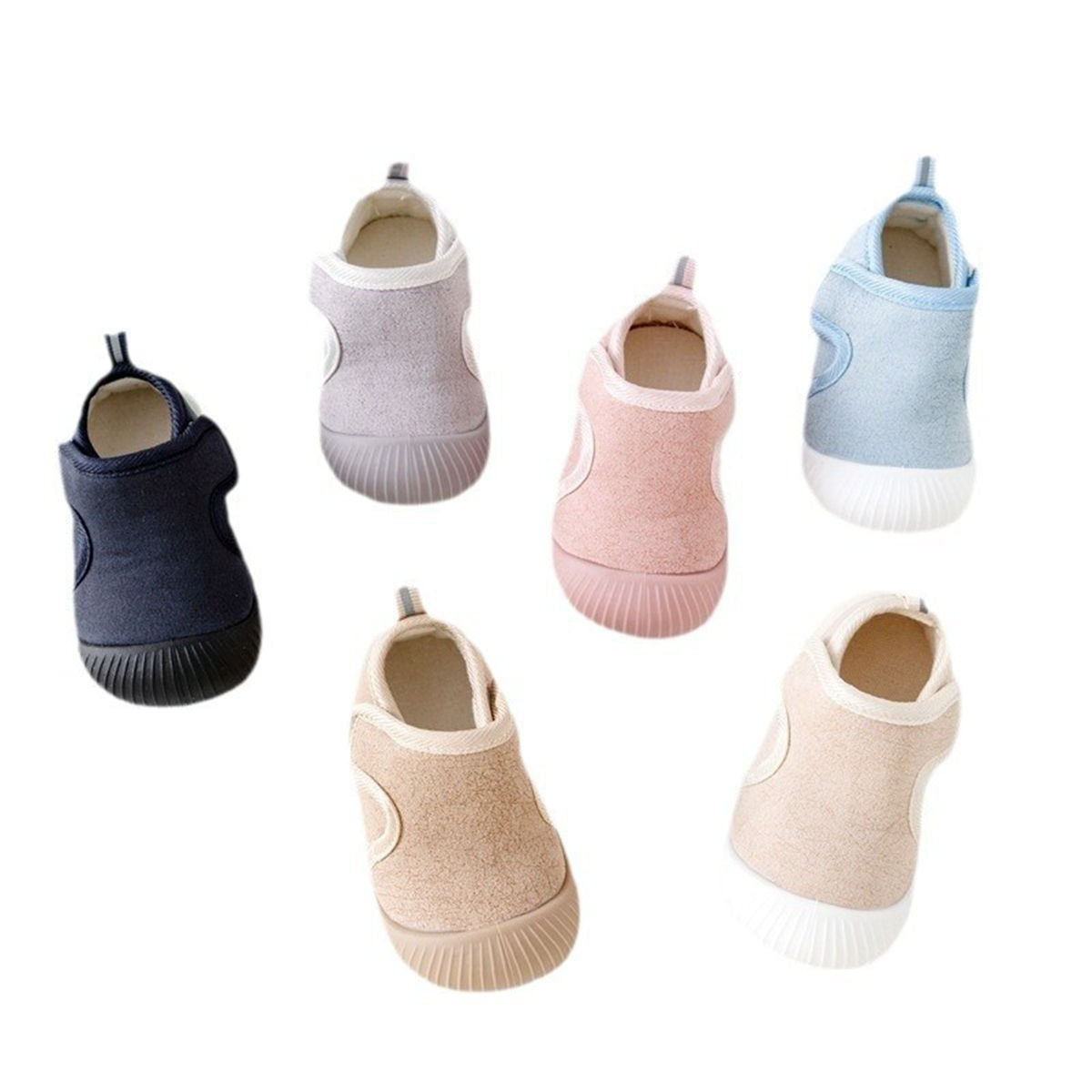 Winter solid color cotton-padded shoes for infants and children