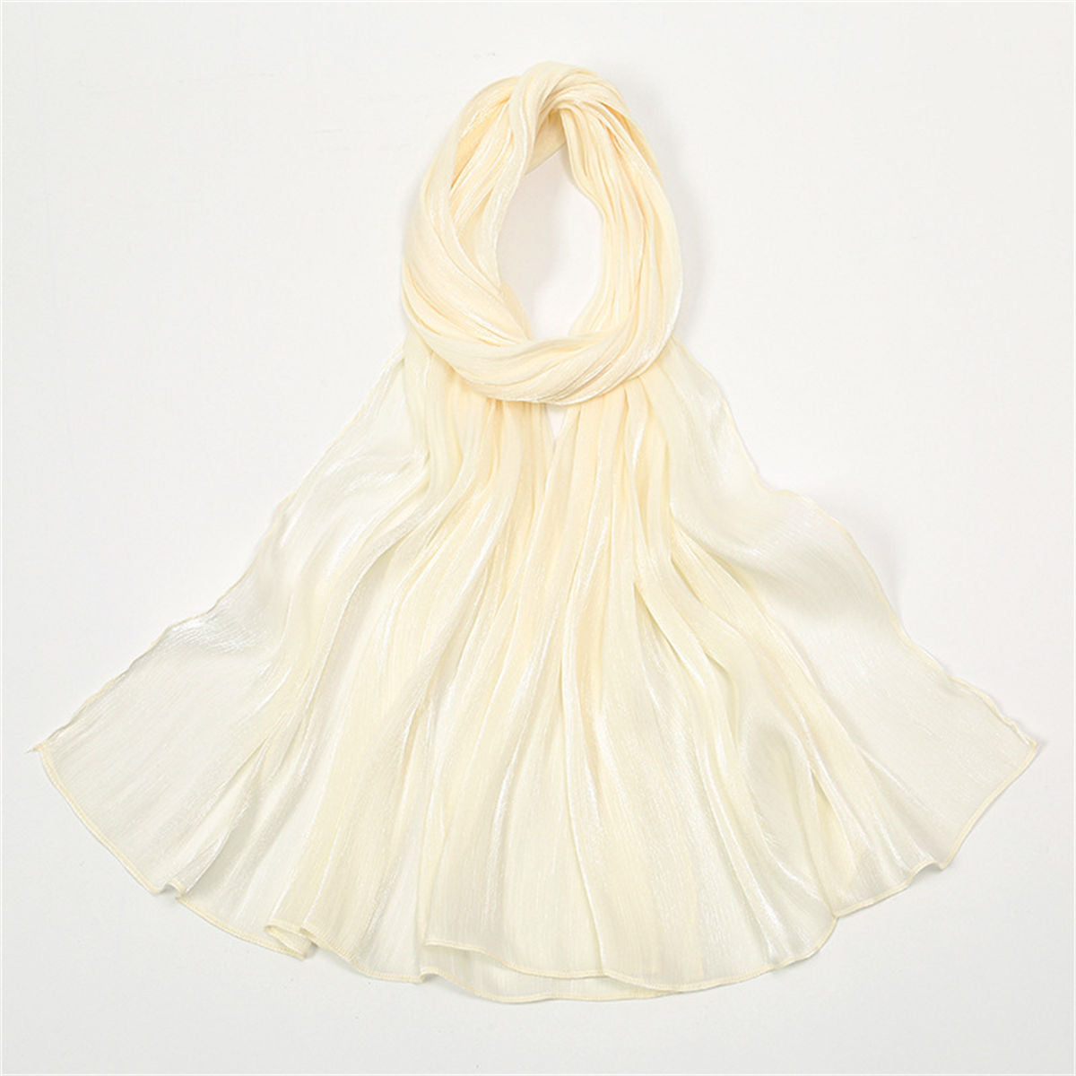 Women&#39;s solid color simple style breathable bright silk chiffon scarf