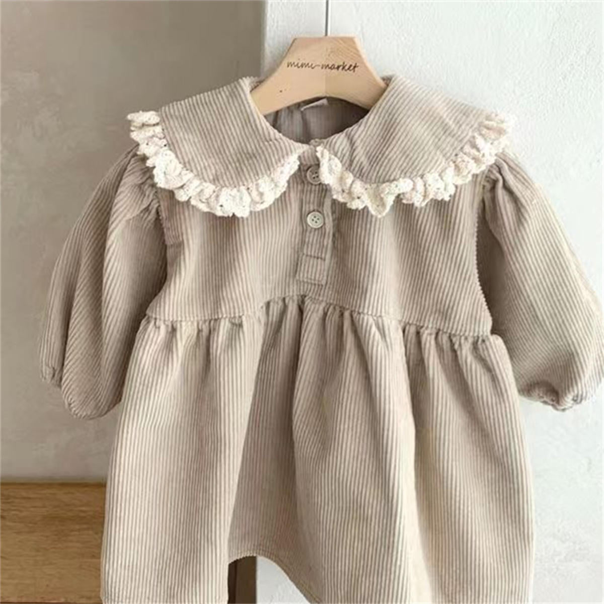 Girls baby wick skirt lace doll collar dress