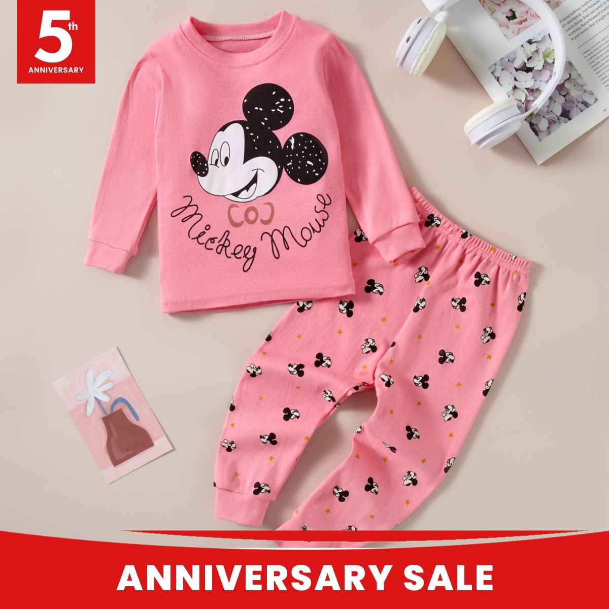 Girls Cartoon Cute Underwear Home Clothes Set