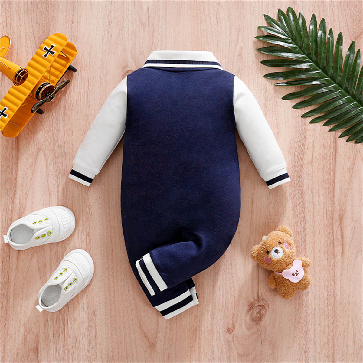 Boys' preppy style polo shirt autumn and winter pure cotton romper