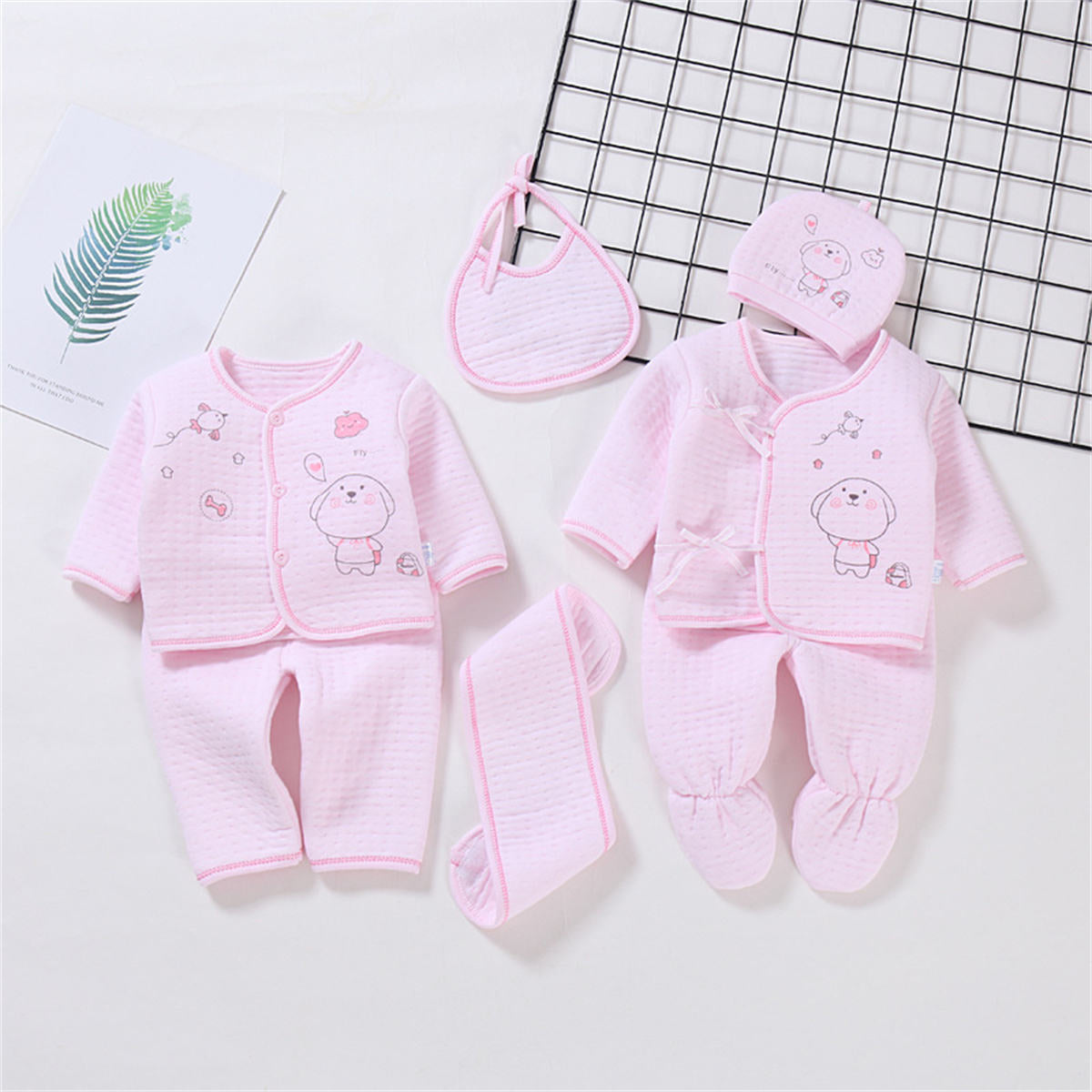 Newborn baby clothes pure cotton winter seven piece suit