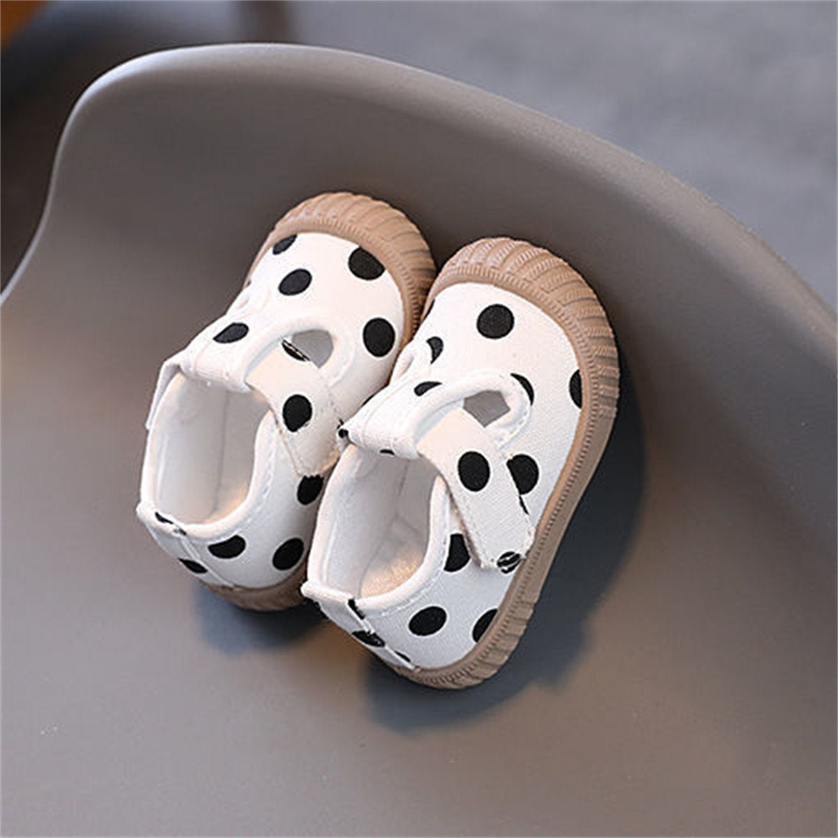 Little girls cute leopard check soft sole fabric toddler shoes