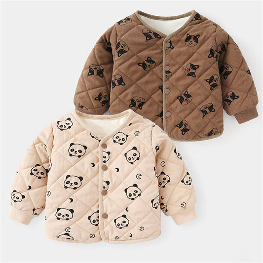 baby autumn and winter cartoon print cotton coat