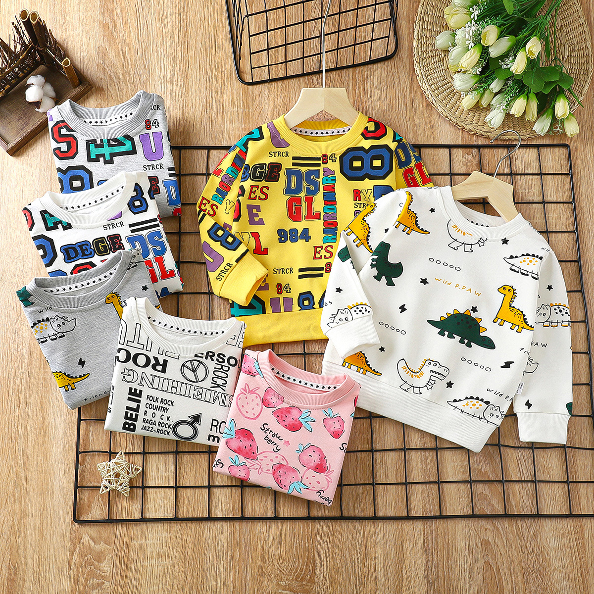 Children's fashion letter children's sweatshirt all-match