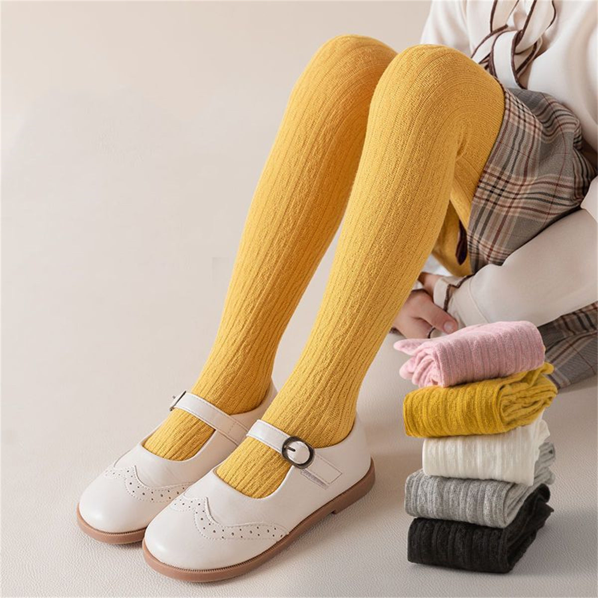 Children's solid color pantyhose