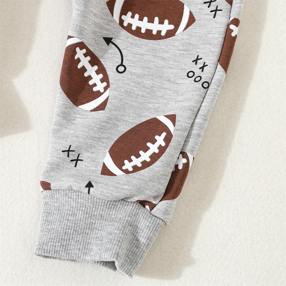 Boys' Rugby Print Long Sleeve Top and Pants Set