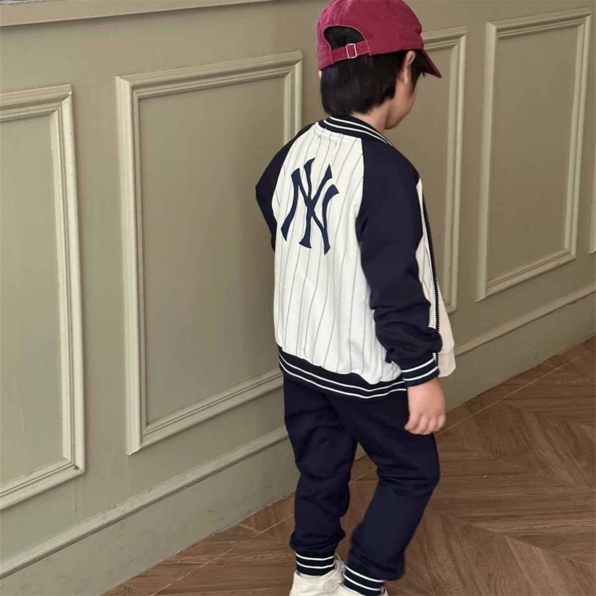 New Children's Baseball Sweatshirt Long Sleeve Jacket Zipper Fashion Suit