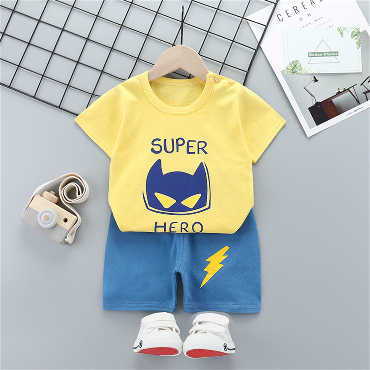 Children's 2-piece cartoon short-sleeved suit