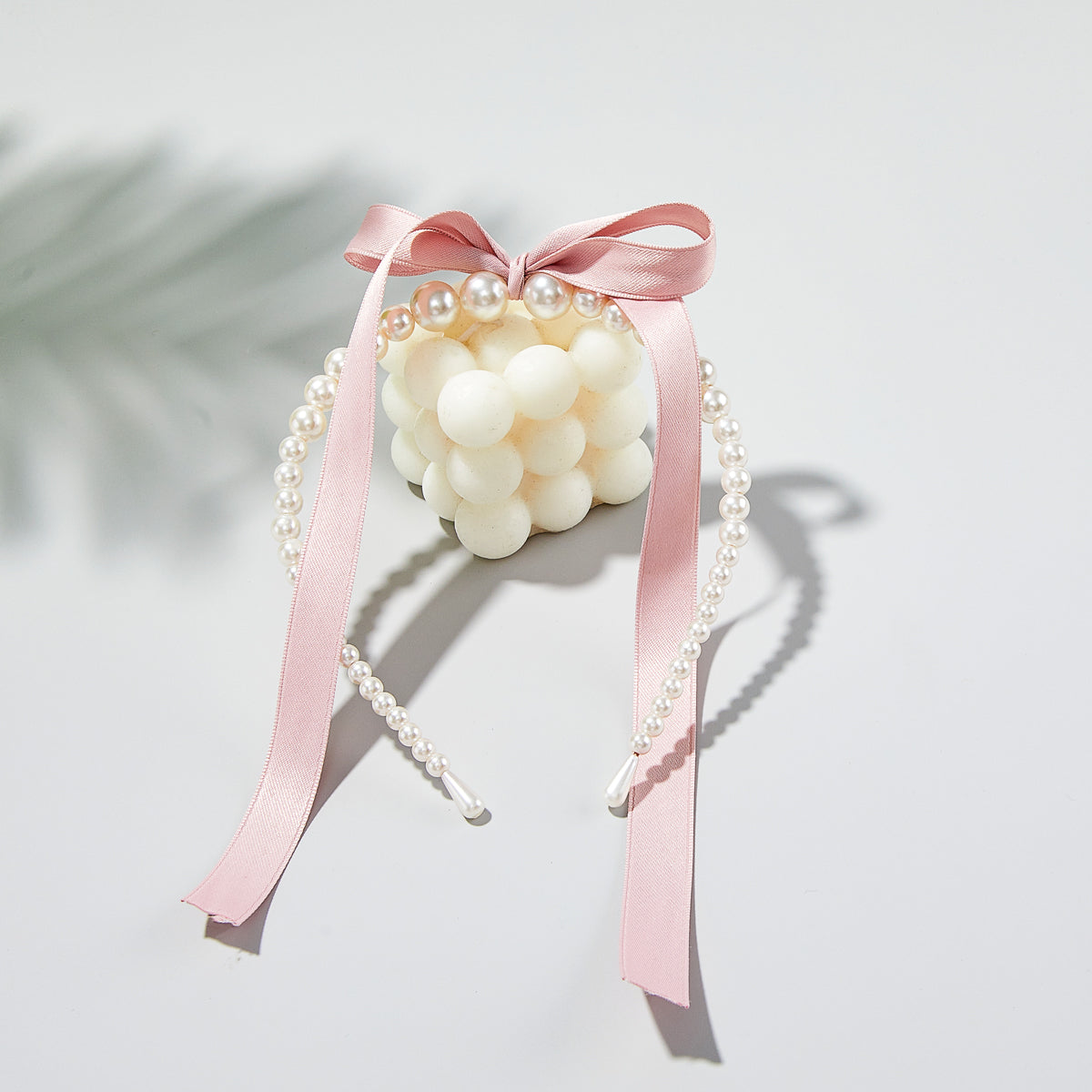 Children's pearl bow ribbon headband