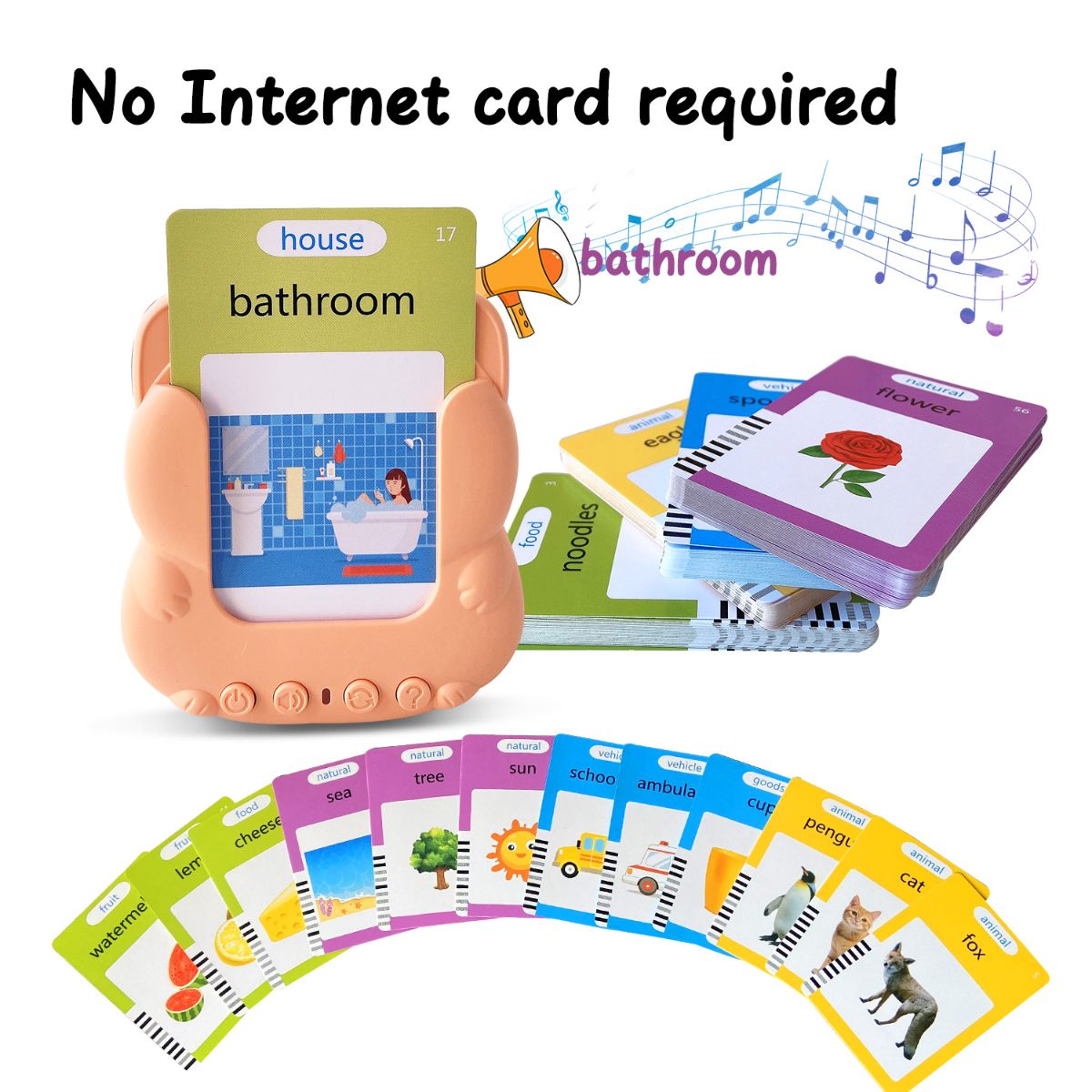 English Flash Cards Children's Educational Flash Card Machine Early Education Card Machine