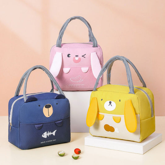 Cartoon lunch box bag portable lunch bag three-dimensional lunch bag thickened aluminum foil large capacity hand bag new lunch bag