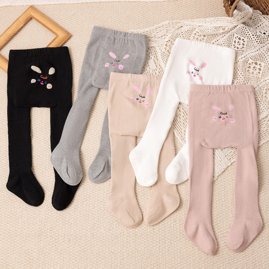 Children's bunny fleece tights