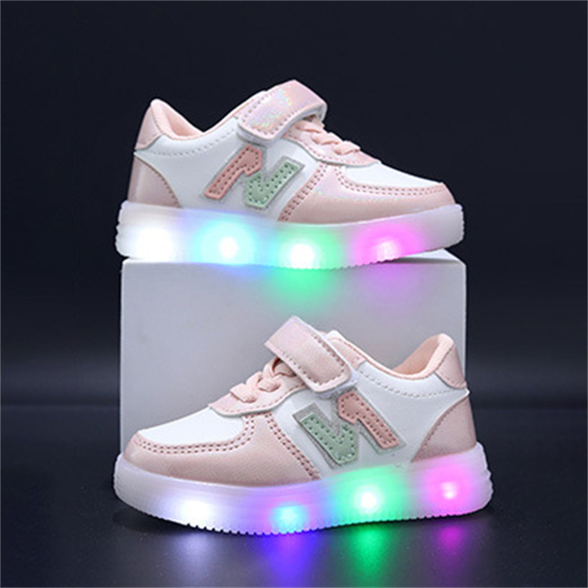 Children's striped luminous sneakers