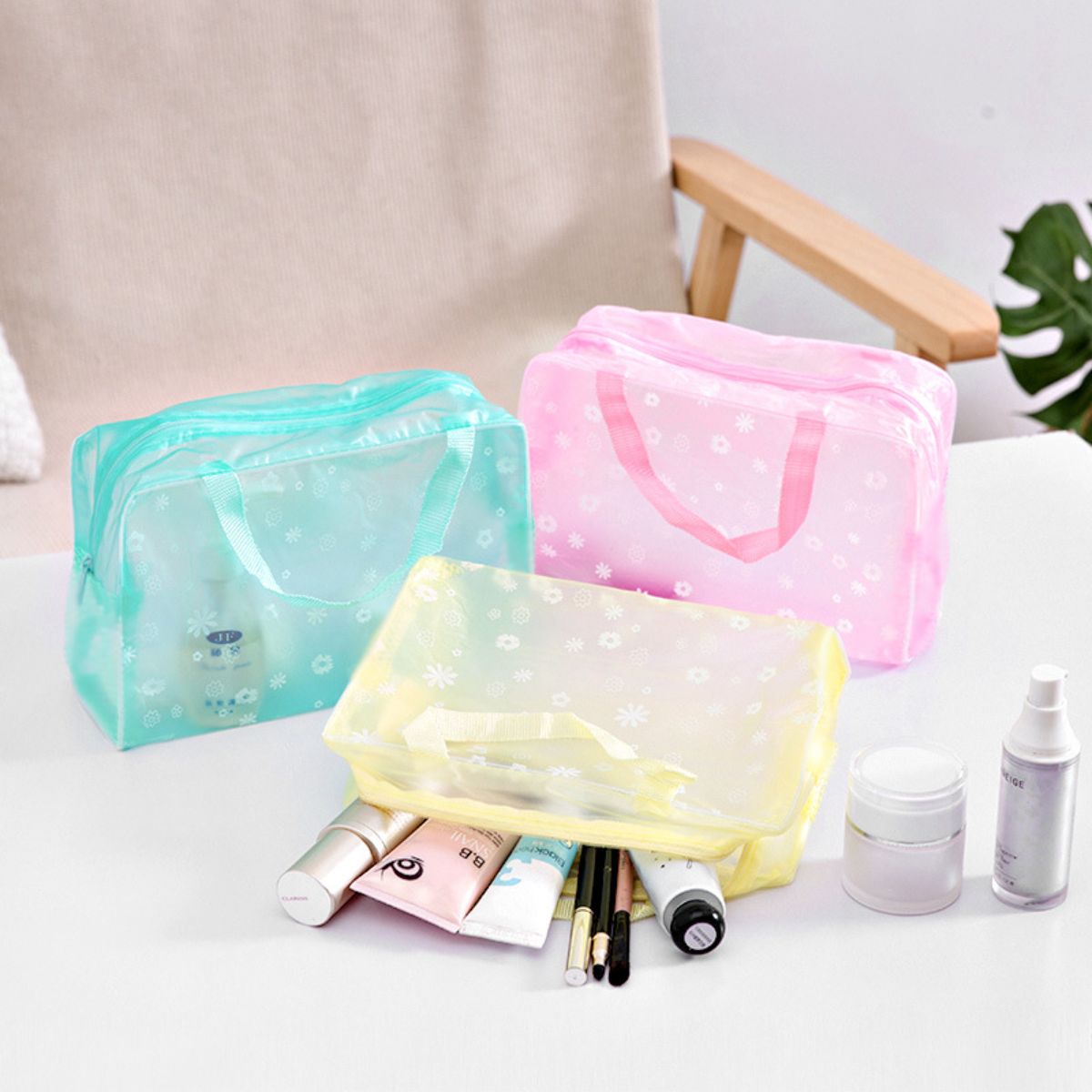 Floral travel toiletry bag cosmetic storage toiletry bag bath supplies storage bag