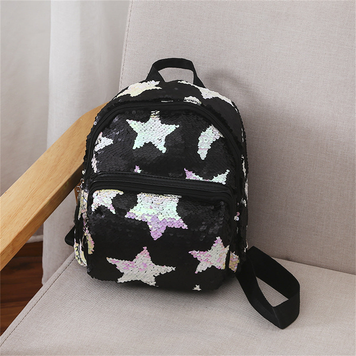 Toddler Girl Star Moon Sequins Backpack