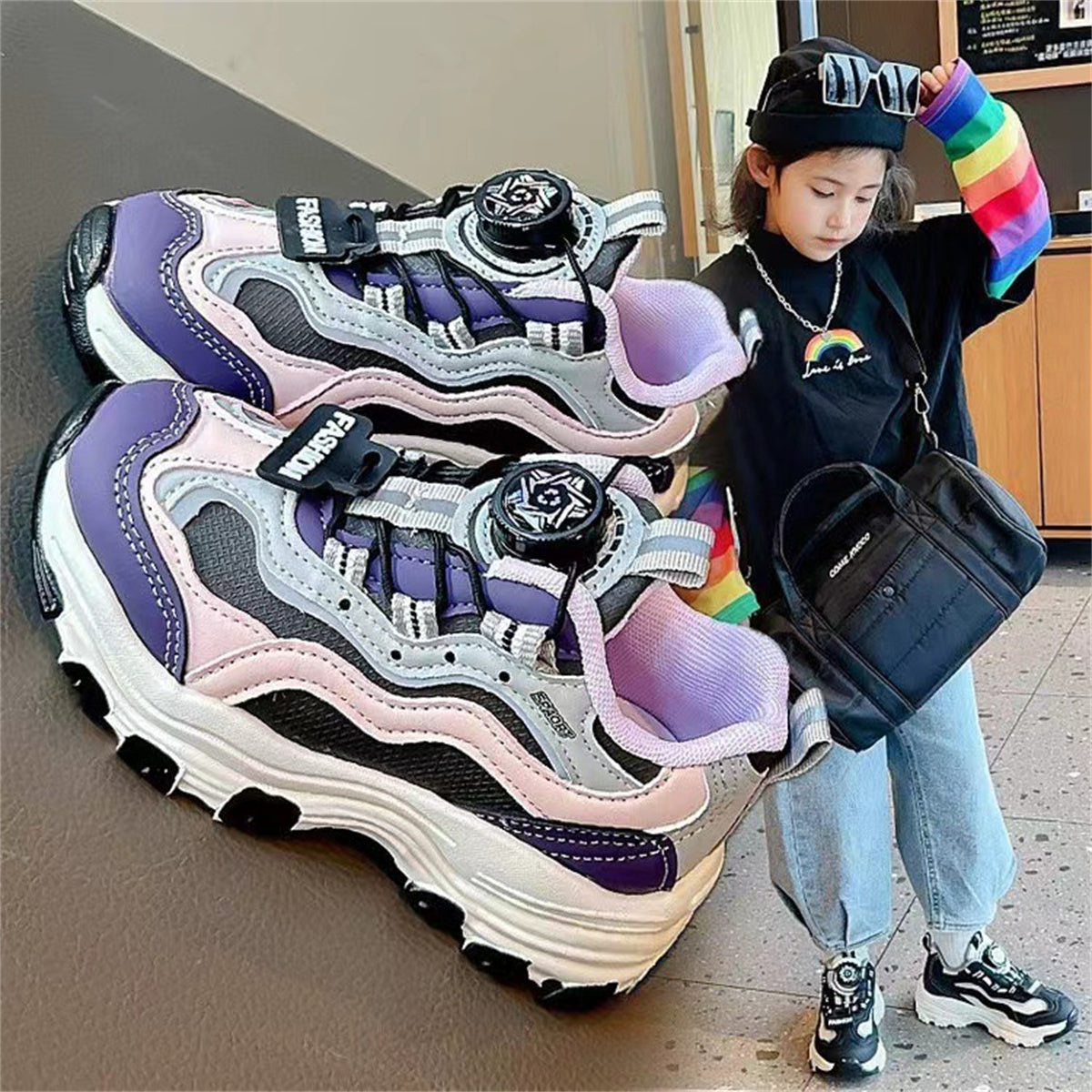 Children's Colorblock Panda Sneakers