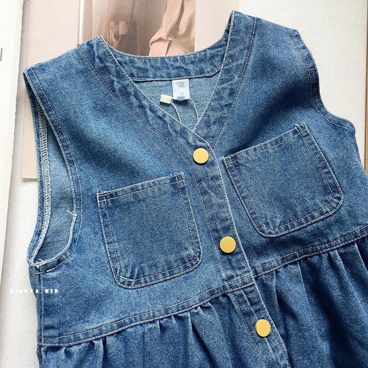 Girls denim skirt vest skirt autumn baby girl shirt overalls skirt two-piece dress children's spring clothes