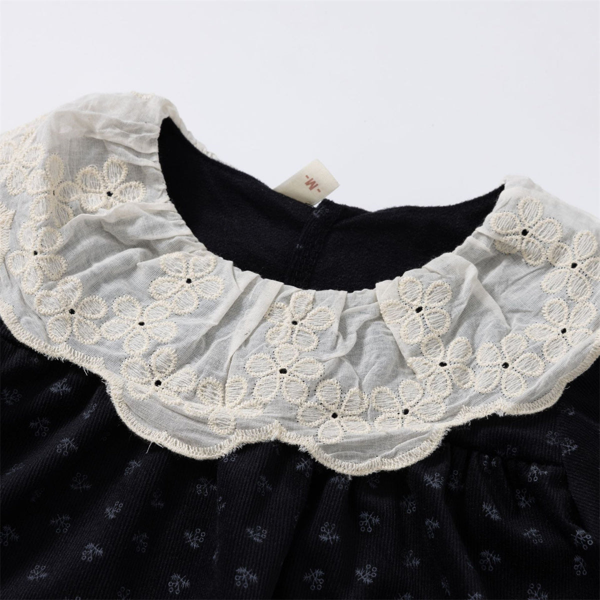 Girls autumn retro lace baby collar floral dress