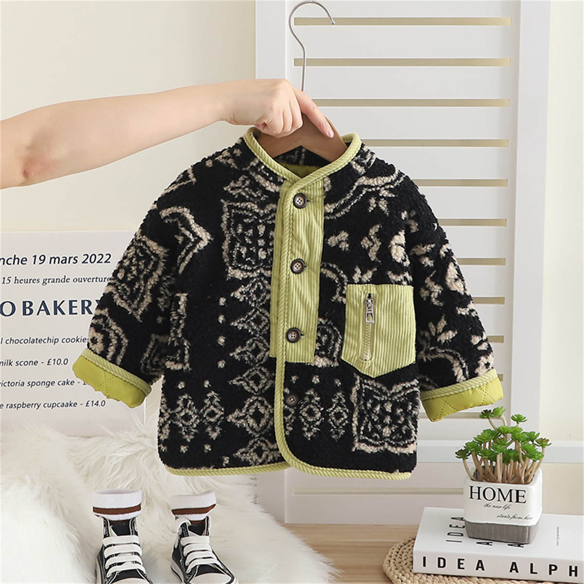 Baby boy's winter warm lambskin cotton clothes