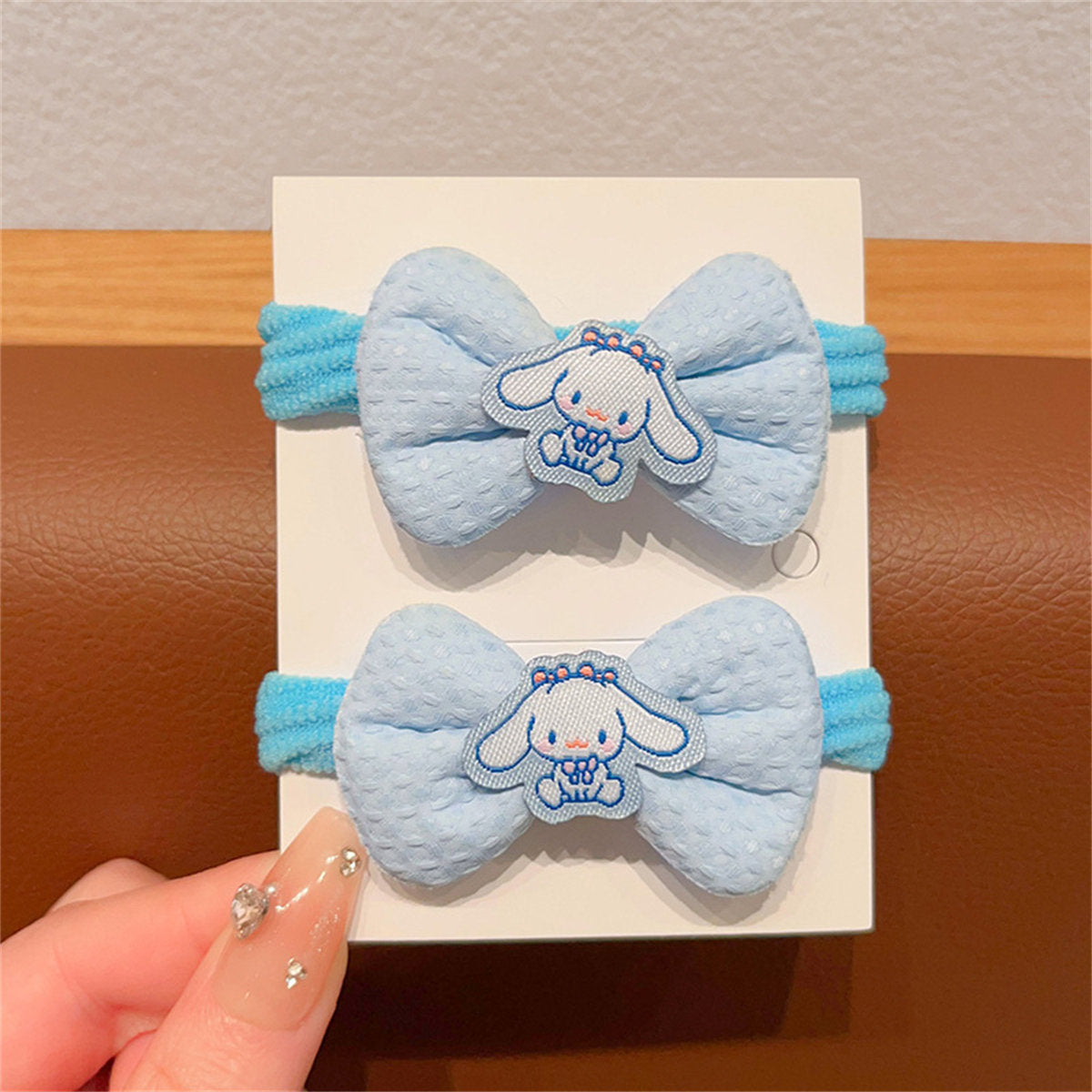 Children's 6-piece set cute cartoon style Sanrio bow soft hair rope