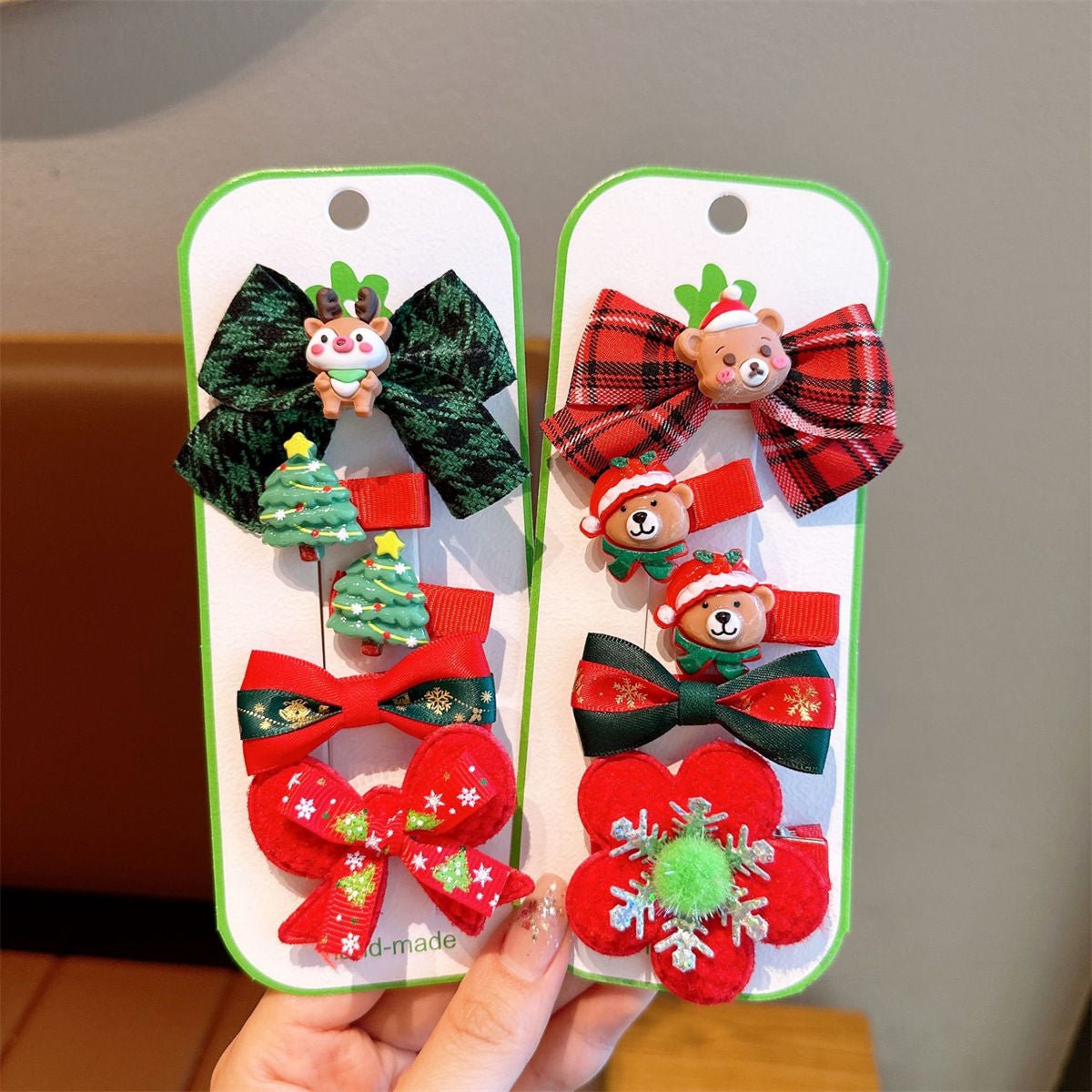 Children's 5-piece set Santa Claus Christmas tree elk bangs hairpin