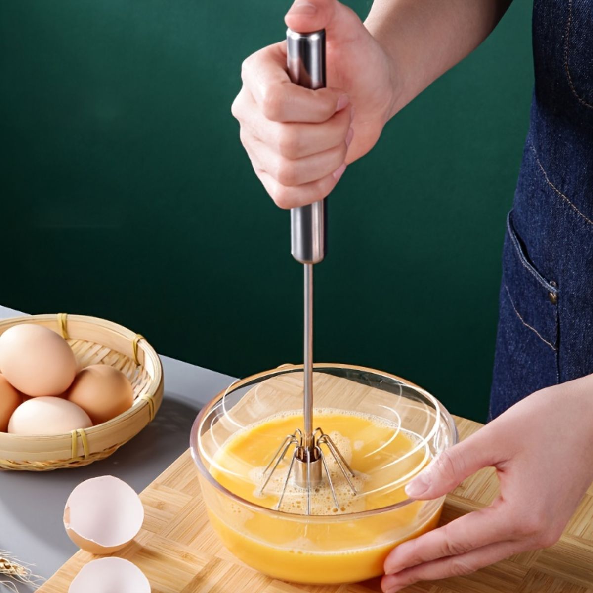 Stainless steel rotating egg beater multifunctional mixer manual egg beater kitchen gadgets