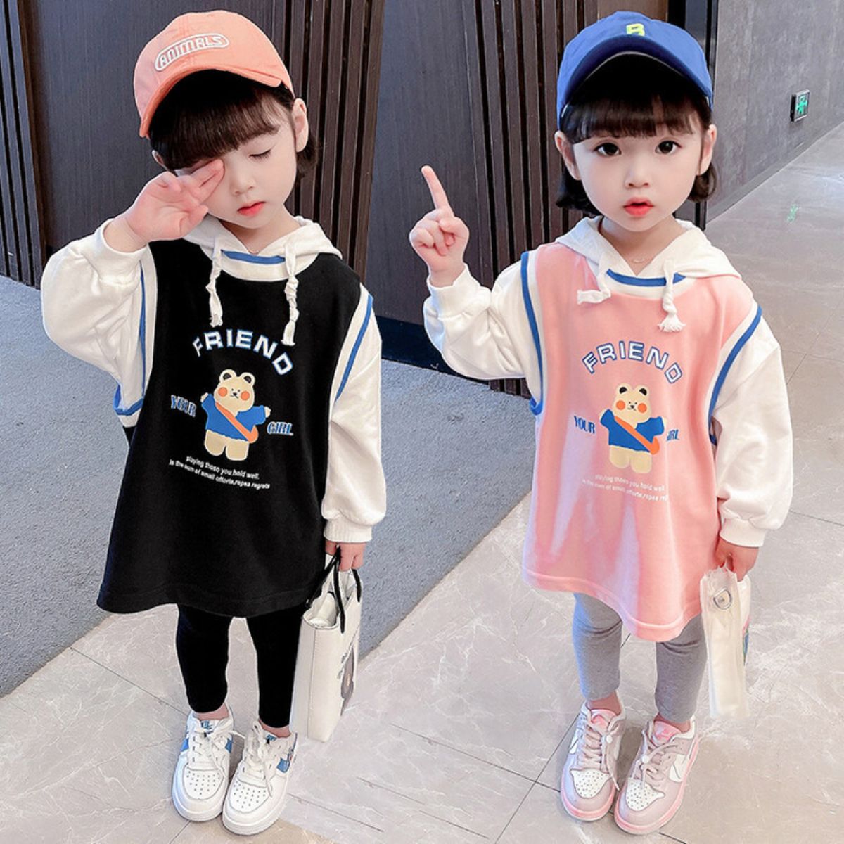 Autumn new style girls sweatshirt skirt two piece set