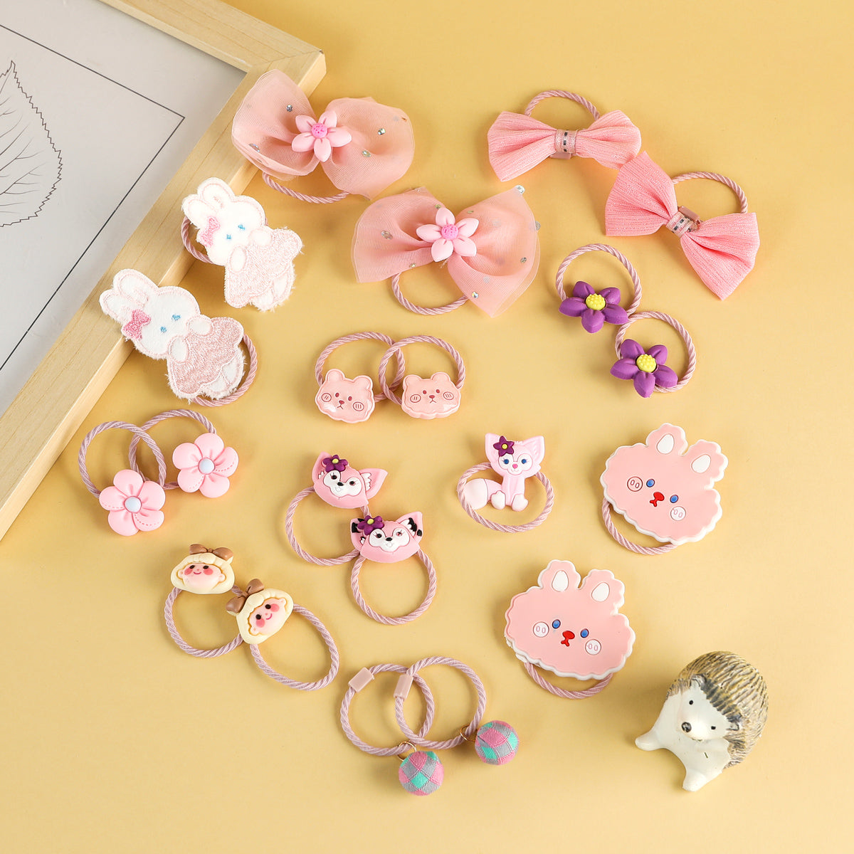 Children's 18-piece set of flower cartoon pattern hairpins