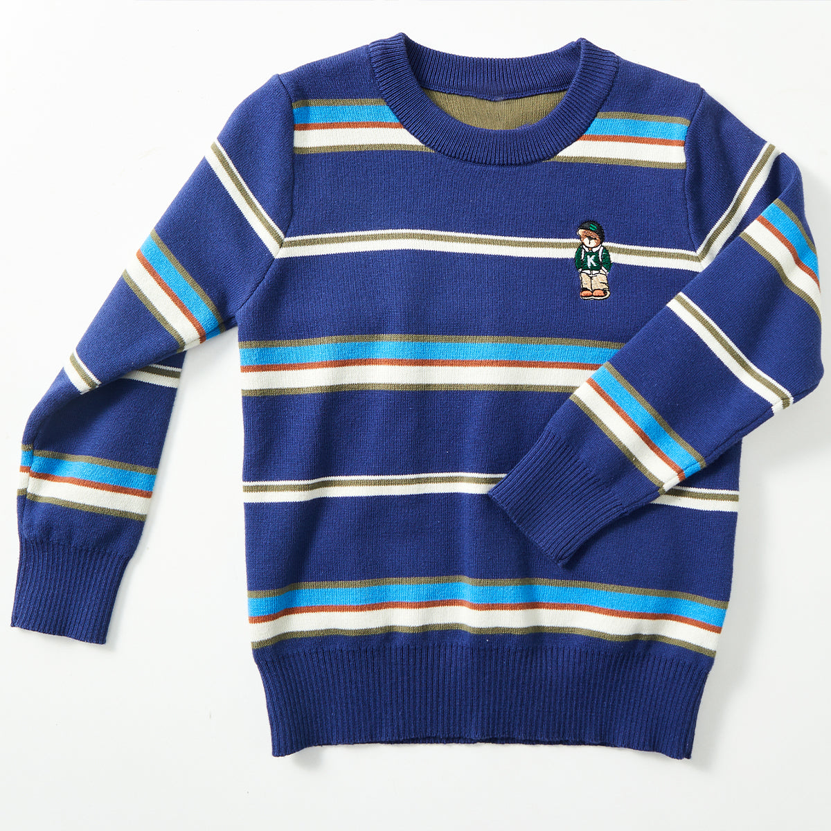 2–7 Years Striped Embroidered Sweater