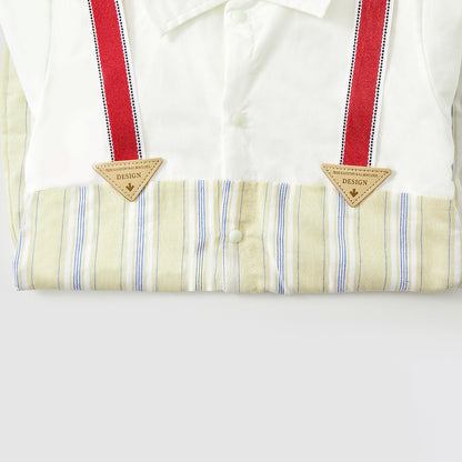 0-12 Months Cotton Suspender Romper