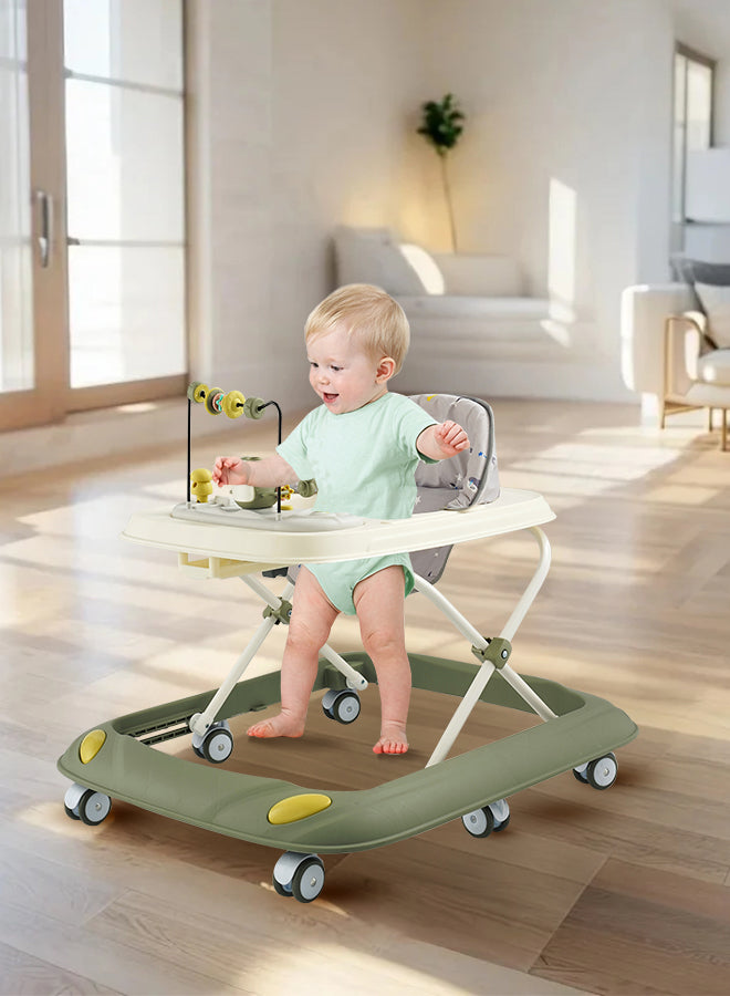 Sit-to-Stand Foldable Baby Walker with Activity Play Tray
