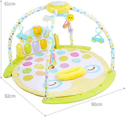 Baby Gym Playmat with Kick & Play Piano, Rotating Star Mobile & Star Projector, Machine Washable