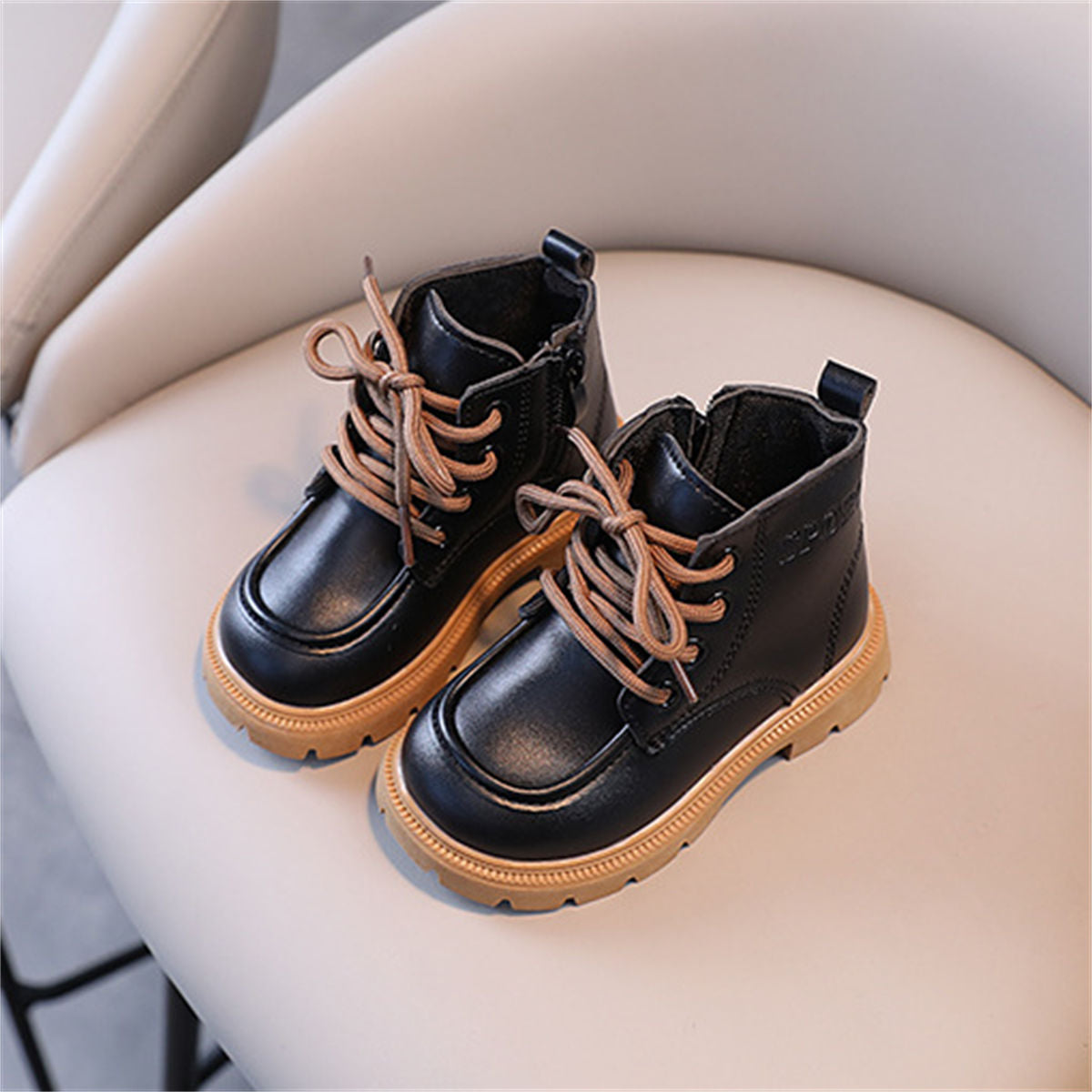 Children's and boys' winter color matching simple and fashionable waterproof Martin boots