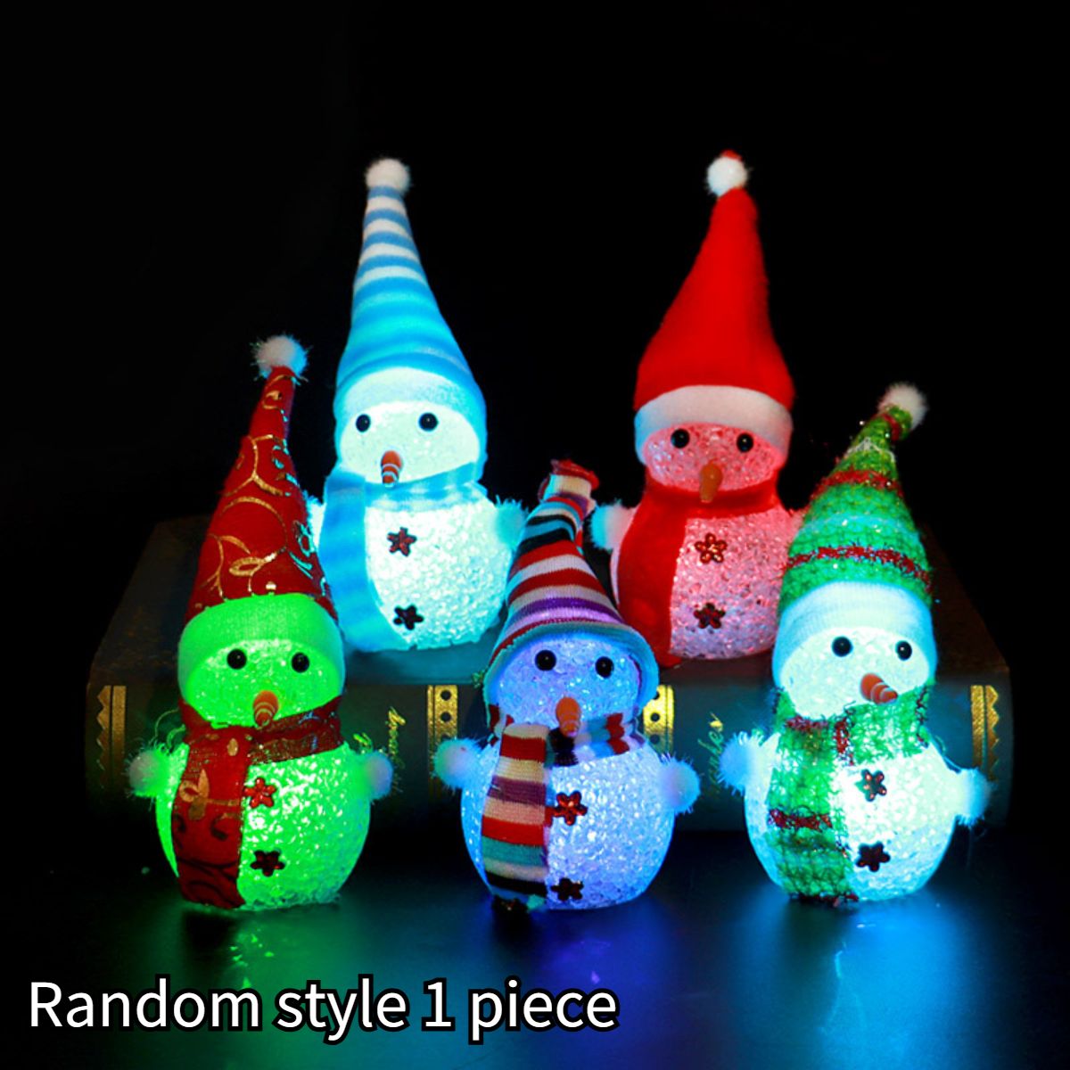 Glowing Christmas Colorful Crystal Snowman Toy