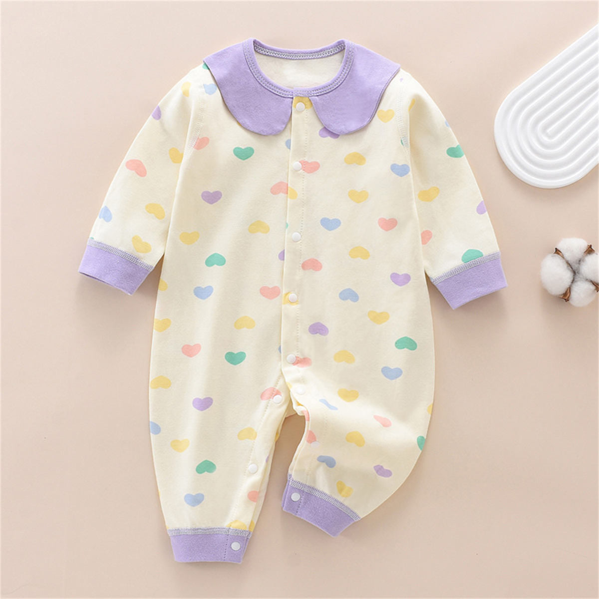 Cute cartoon long-sleeved baby romper for boys and girls