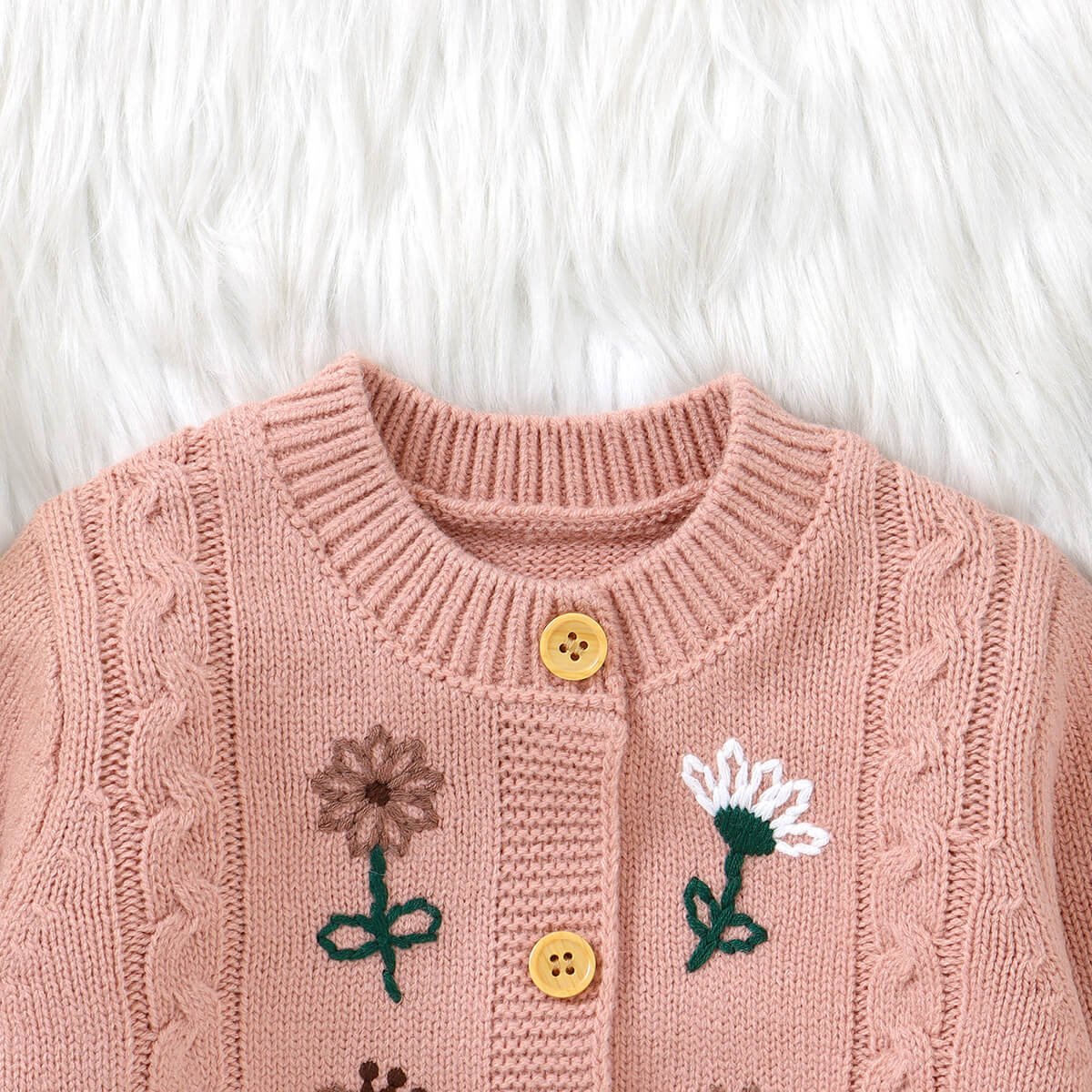 Baby knitted embroidered cardigan