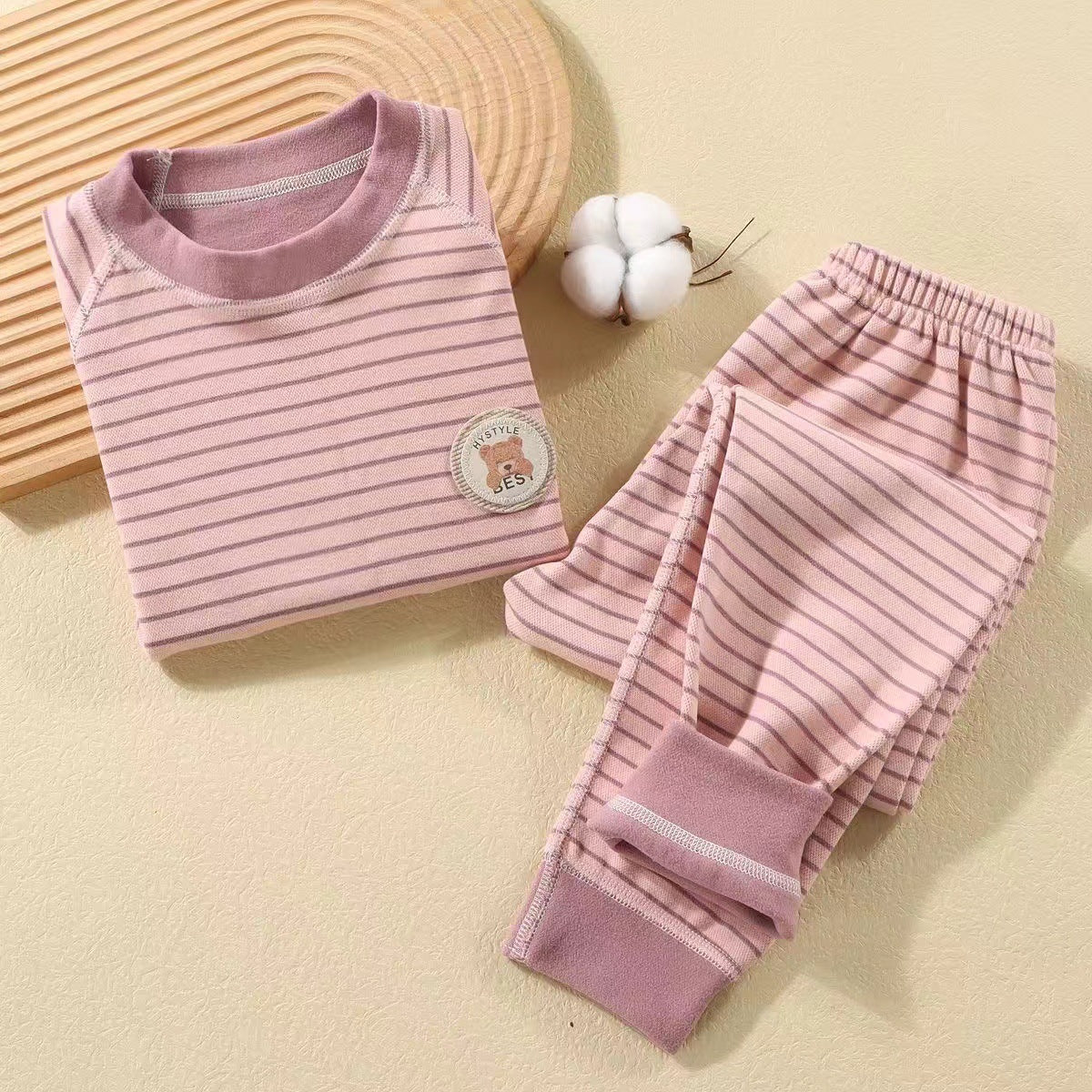 Girls' German fleece thermal underwear set