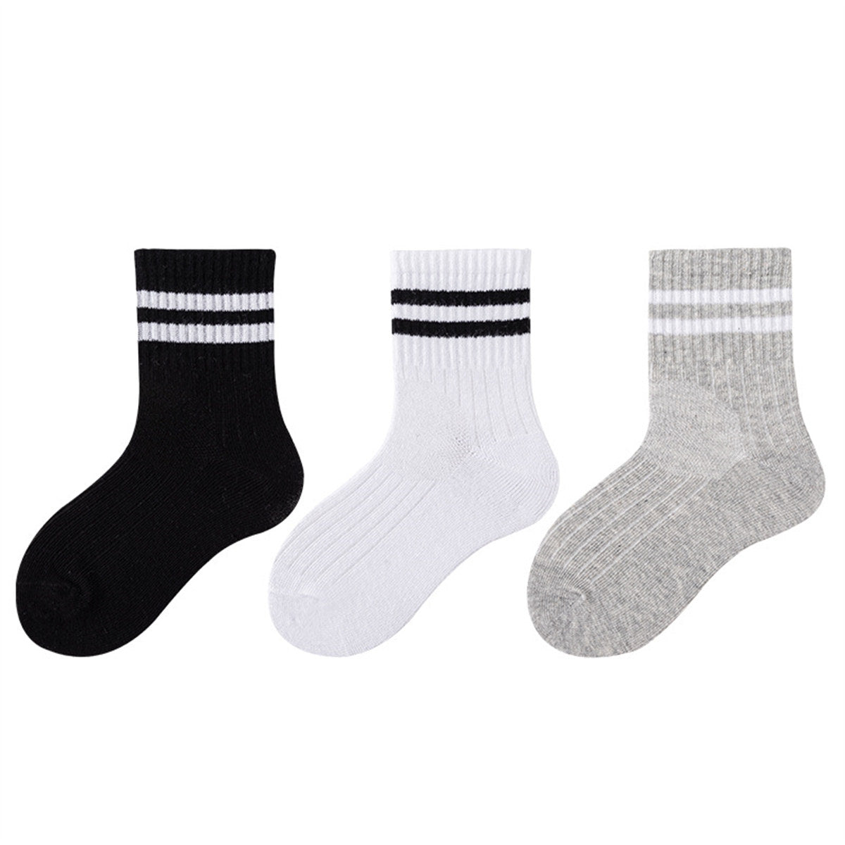 Children's spring and autumn casual college style parallel bars men's and women's short socks