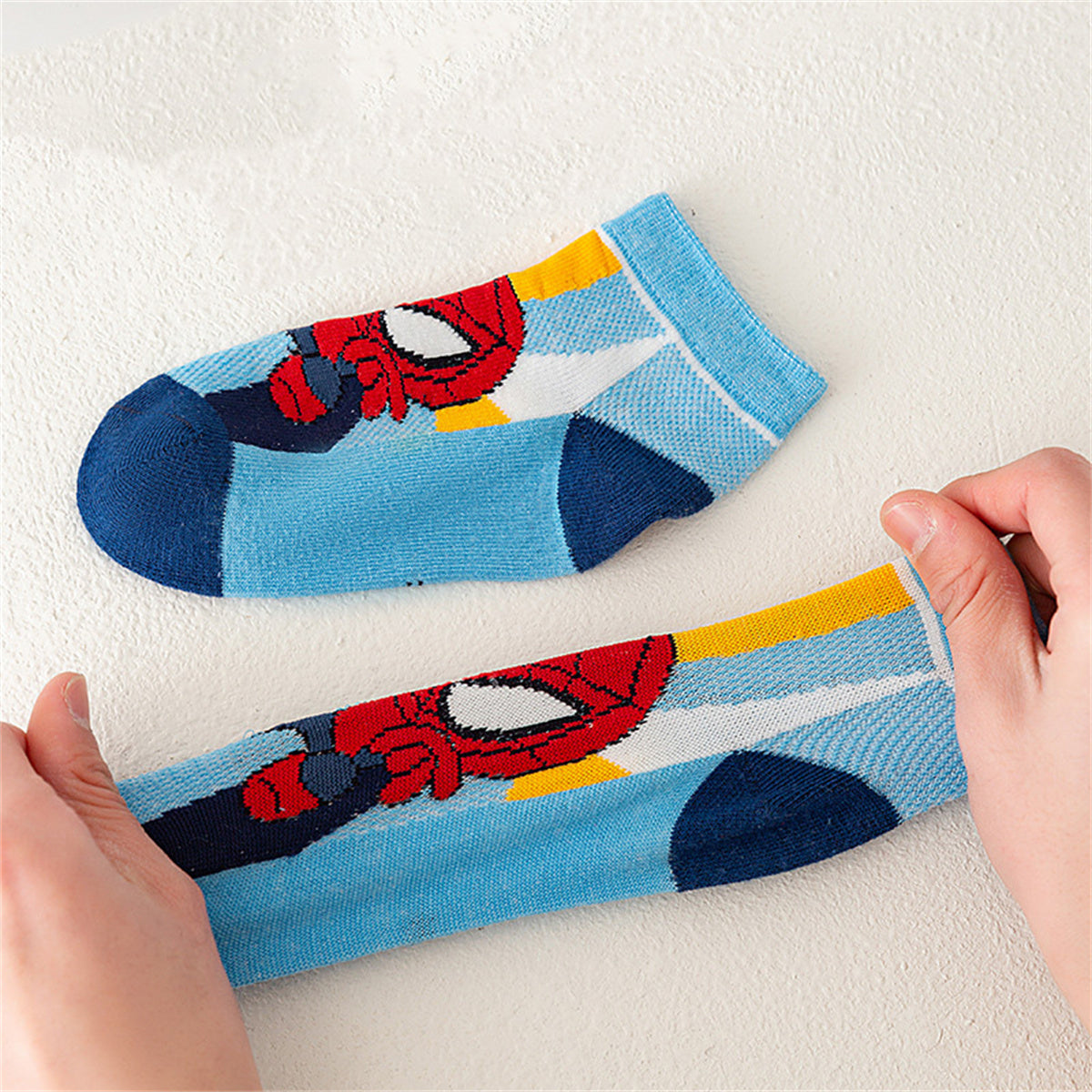 Children's 5-pair set of cartoon spider socks