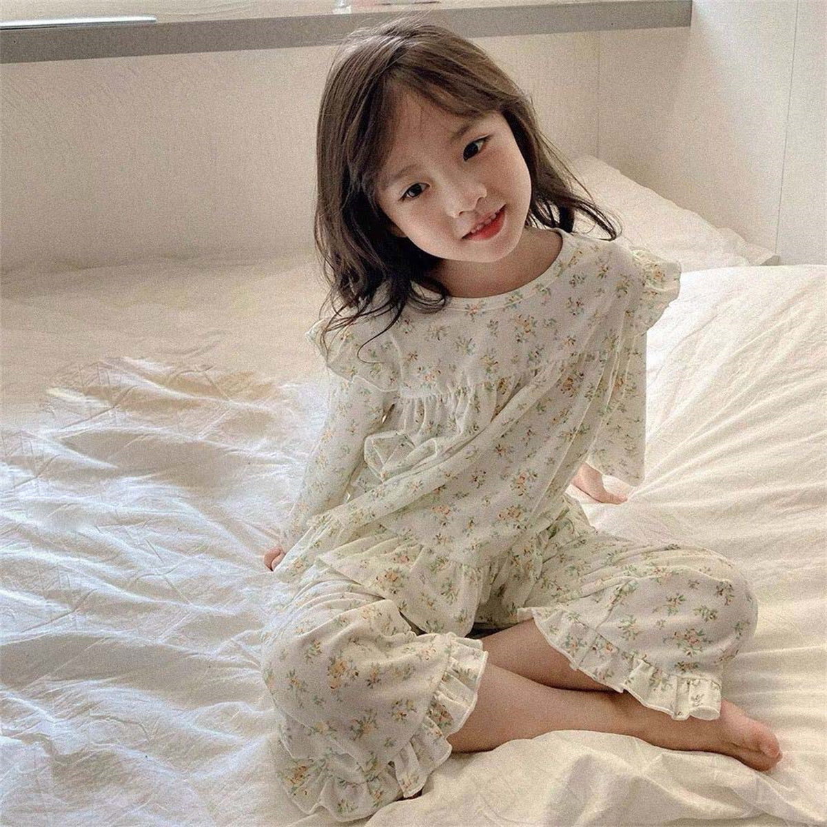 Children's two-piece floral fresh style long-sleeved suit