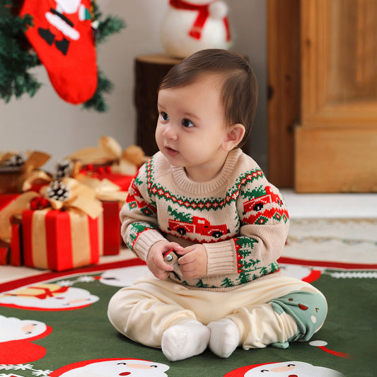 Baby Knitted Christmas Jacquard Pullover Sweater