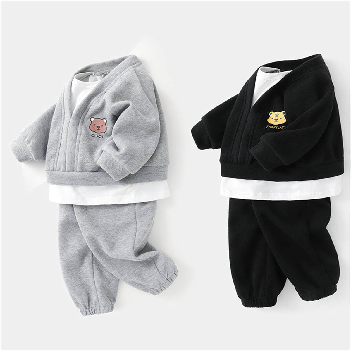 Baby spring and autumn infant sports sweater suit two piece set