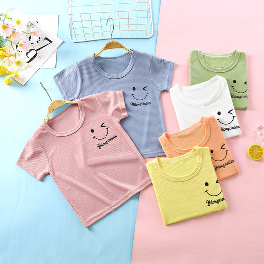 Children's Smile Letters Short Sleeve T-Shirt