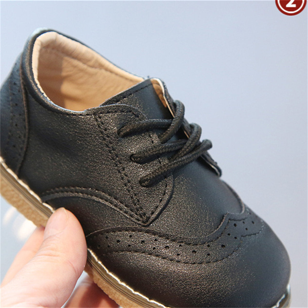 Children's and boys' spring and autumn British retro style soft-soled comfortable flat leather shoes