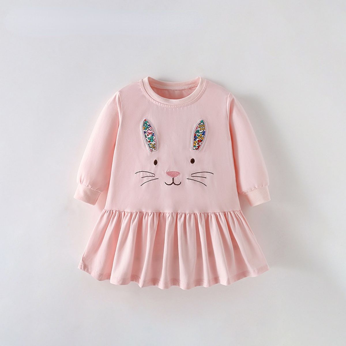 Girls dress autumn and winter new small and medium children round neck long sleeve pullover children princess dress