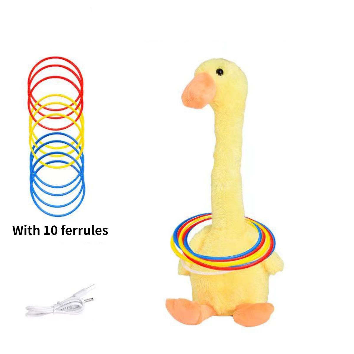 Ring tossing dancing duck electric toy