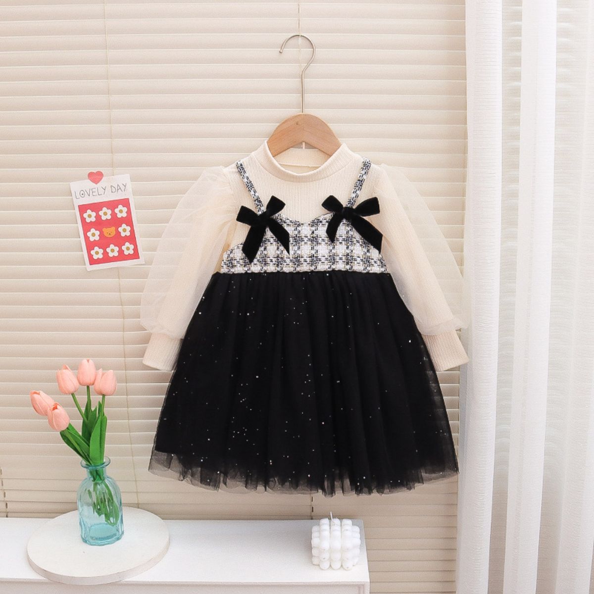 Autumn Puff Sleeve Tulle Princess Dress