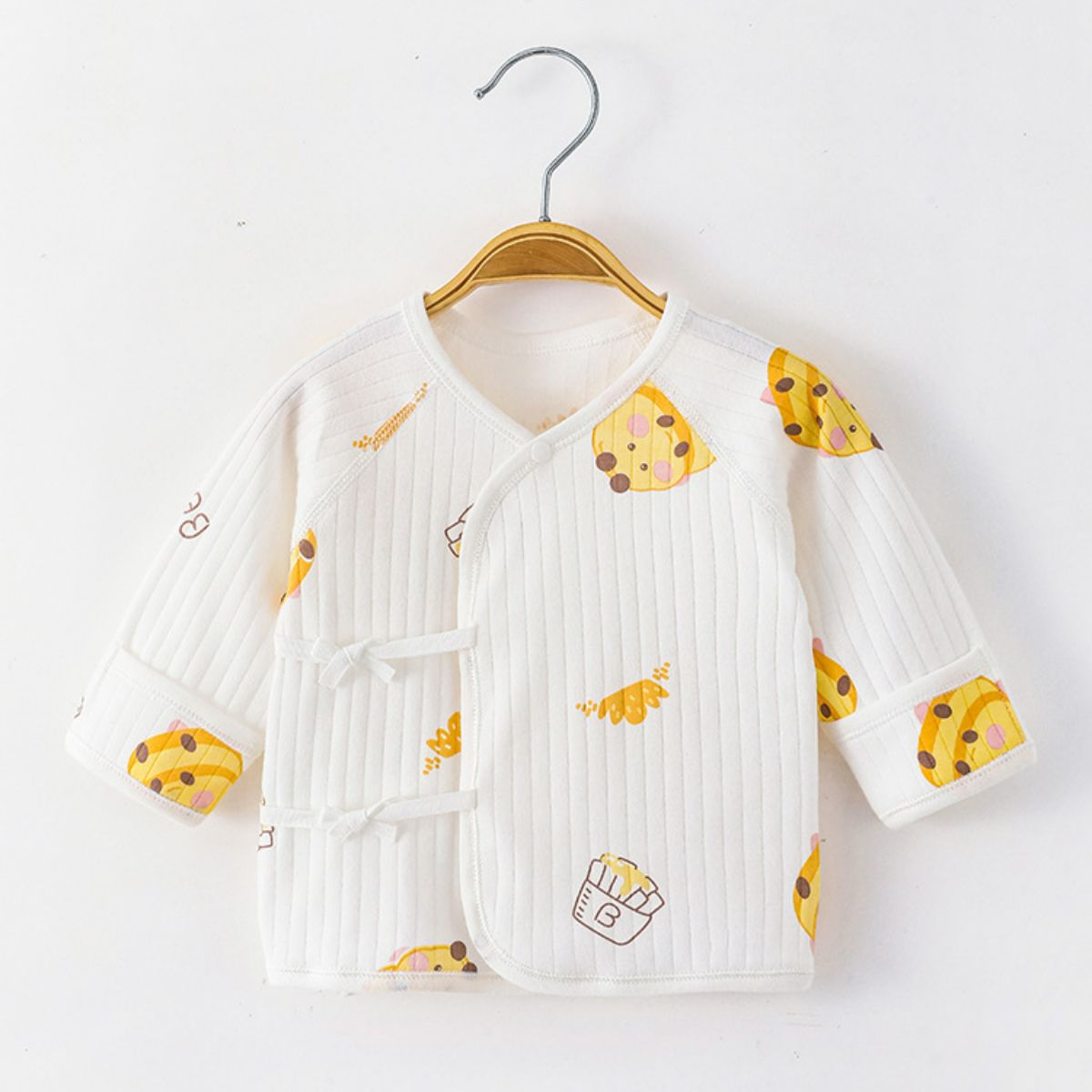 Newborn half back clothes four seasons infant clothes pure cotton newborn baby double layer belly protection tops