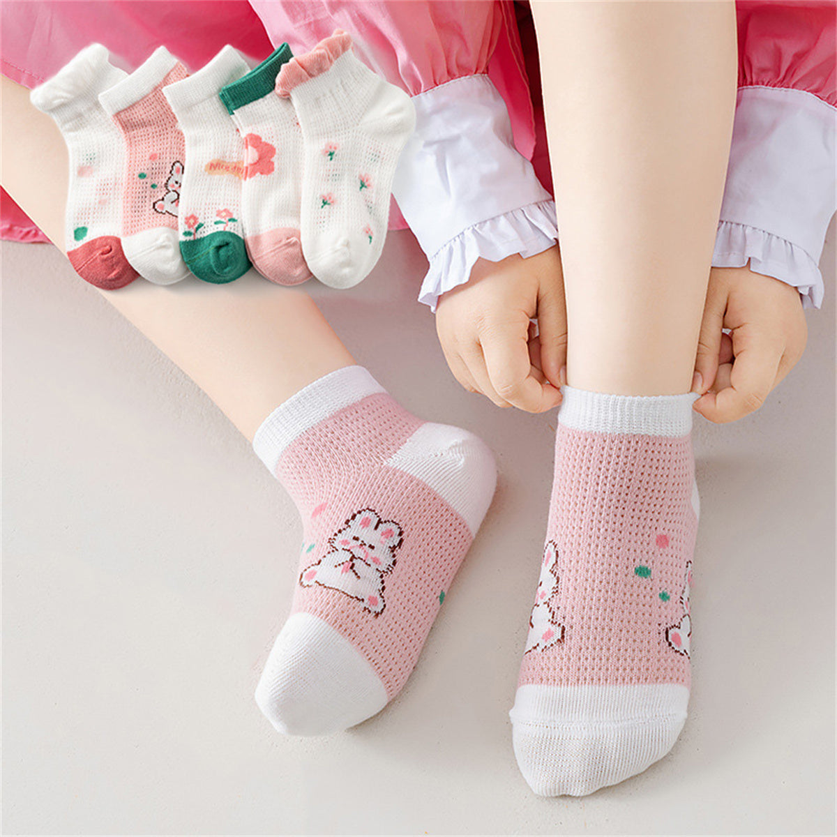 Children's 5-pack cute bunny socks